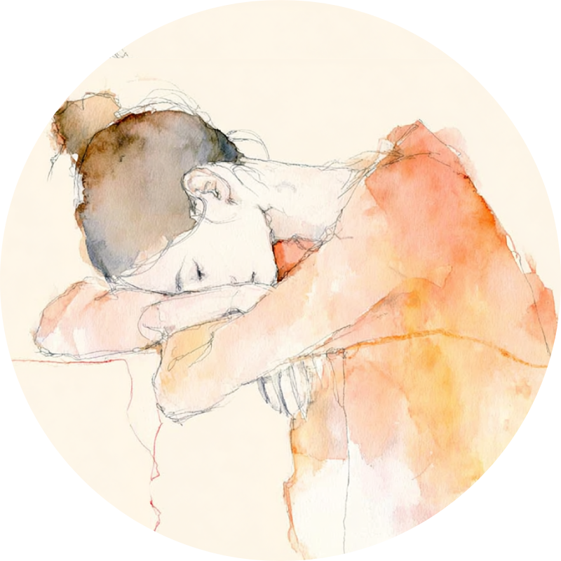 femme assise pensive